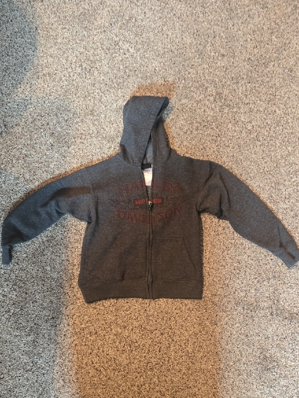 Harley-Davidson Dark Gray Full-Zip Hoodie with Subtle Logo